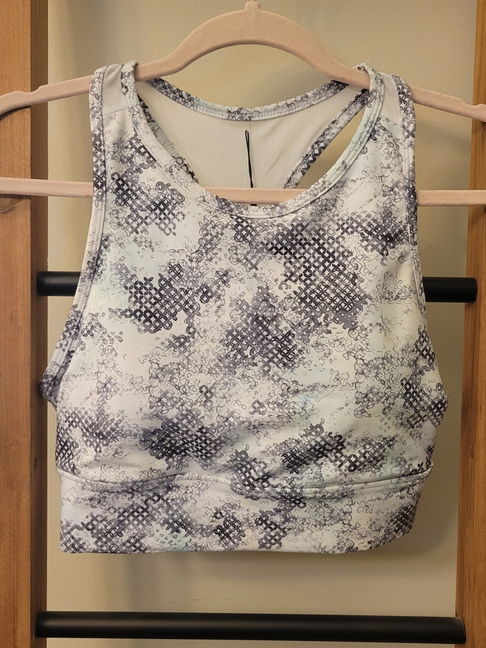 NEW! SPYDER ACTIVE SPORTS BRA WHITE & GRAY MEDIUM